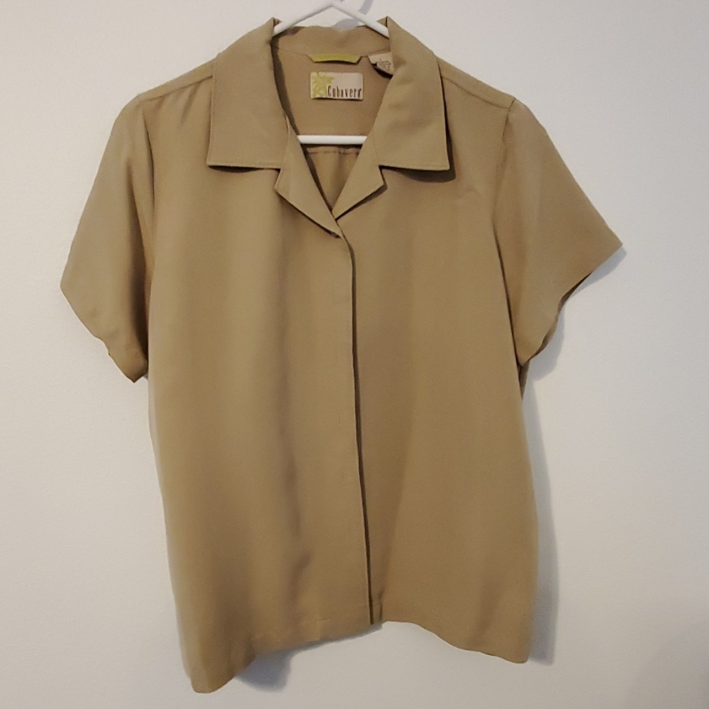Tan button down blouse